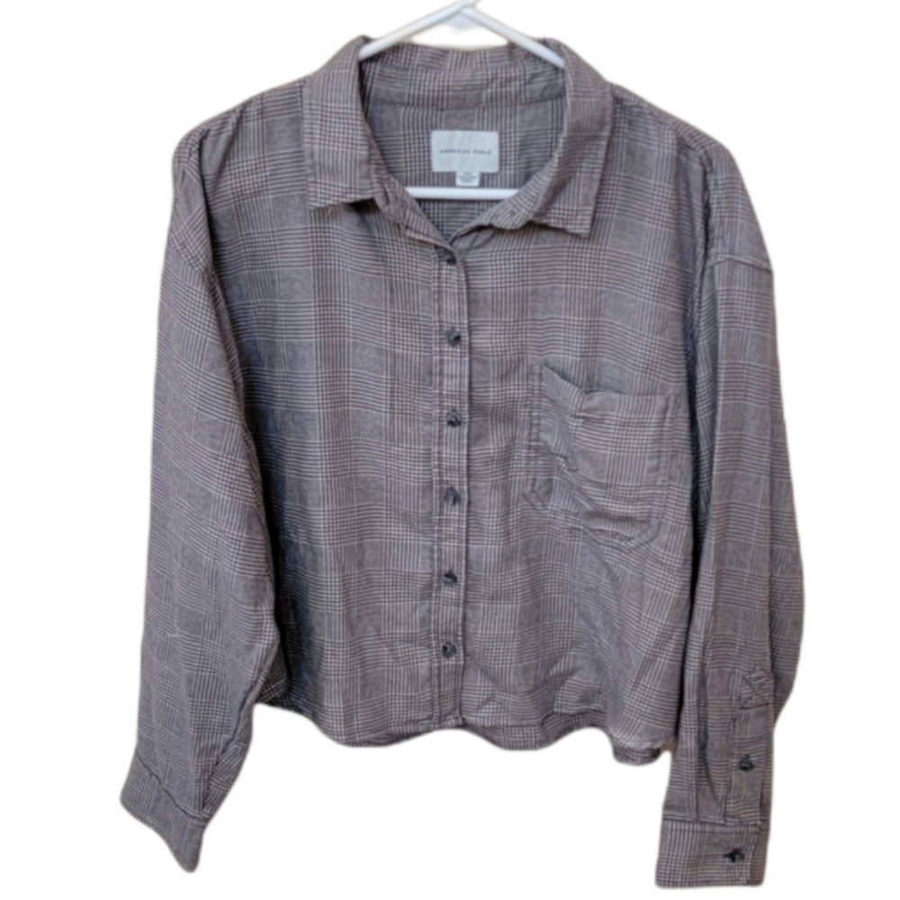 AMERICAN EAGLE Grey long sleeve shirt